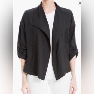 Max Studio Twill Drape Front Short Jacket